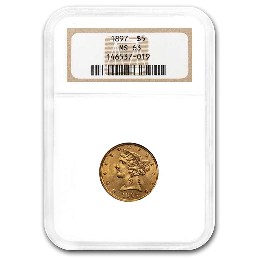 1897 $5 Liberty Gold Half Eagle MS-63 NGC