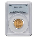 1897 $5 Liberty Gold Half Eagle MS-66 PCGS