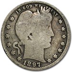 1897 Barber Quarter Good/VG