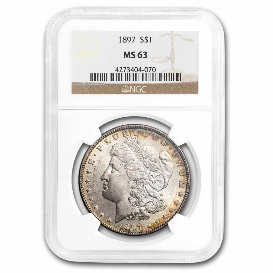 1897 Morgan Dollar Ms-63 Ngc (toned)