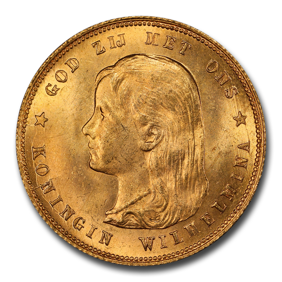 Buy 1897 Netherlands Gold 10 Gulden Wilhelmina I MS-65 PCGS | APMEX