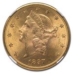 1897-S $20 Liberty Gold Double Eagle MS-64 NGC