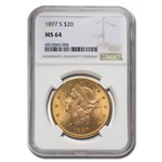 1897-S $20 Liberty Gold Double Eagle MS-64 NGC