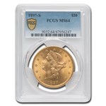 1897-S $20 Liberty Gold Double Eagle MS-64 PCGS