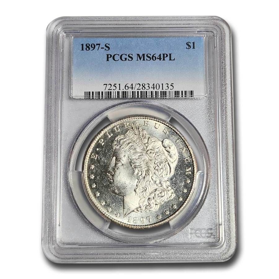 1897-S Morgan Dollar MS-64 Proof Like PCGS