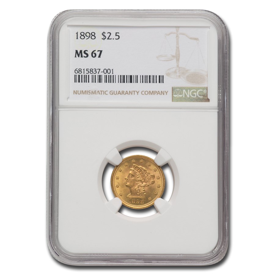 1898 $2.50 Liberty Gold Quarter Eagle MS-67 NGC