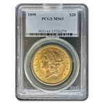 1898 $20 Liberty Gold Double Eagle MS-61 PCGS