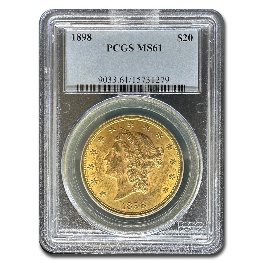 Buy 1898 $20 Liberty Gold Double Eagle MS-61 PCGS | APMEX