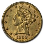 1898 $5 Liberty Gold Half Eagle MS-62 PCGS