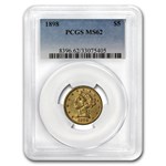 1898 $5 Liberty Gold Half Eagle MS-62 PCGS