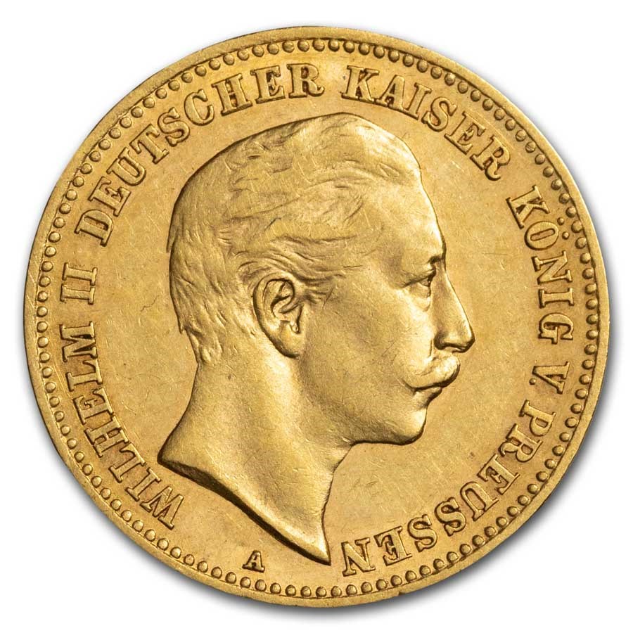 1898-A German Empire Prussia Gold Wilhelm II 10 Marks BU