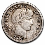 1898 Barber Dime Fine