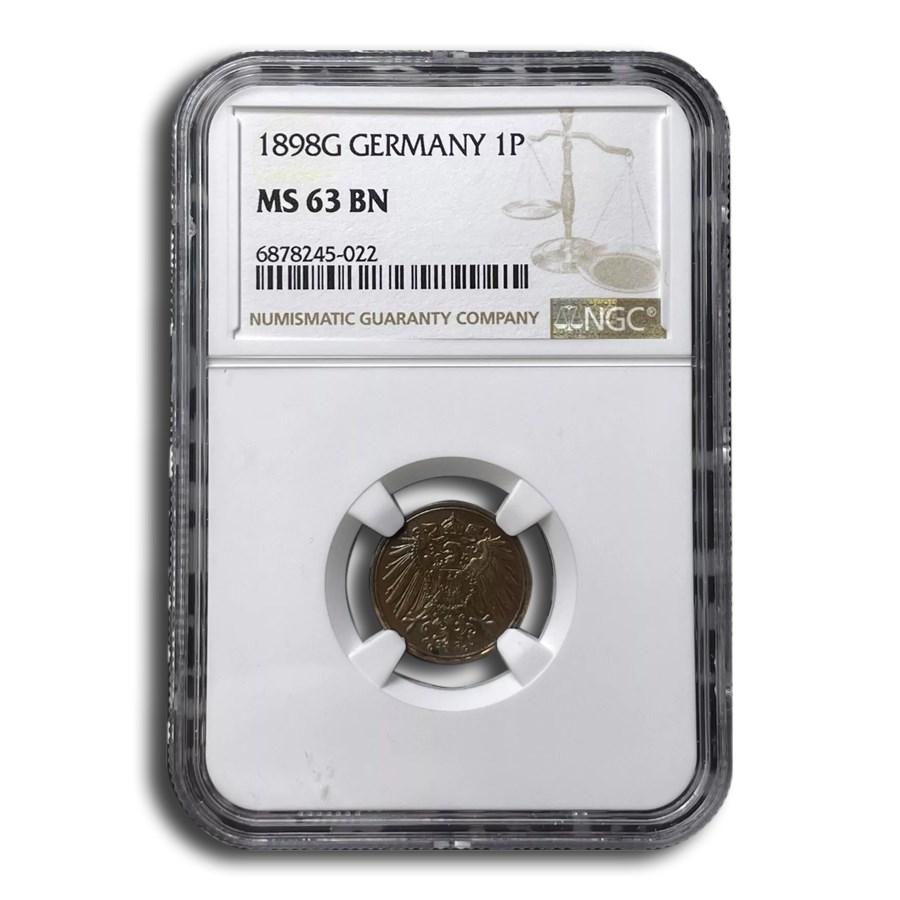 1898-G Germany Pfennig MS-63 NGC (Brown)