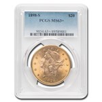 1898-S $20 Liberty Gold Double Eagle MS-63+ PCGS