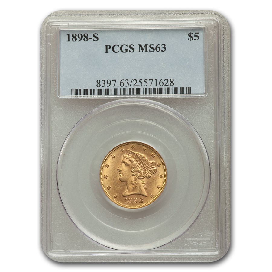 Buy 1898-S $5 Liberty Gold Half Eagle MS-63 PCGS | APMEX