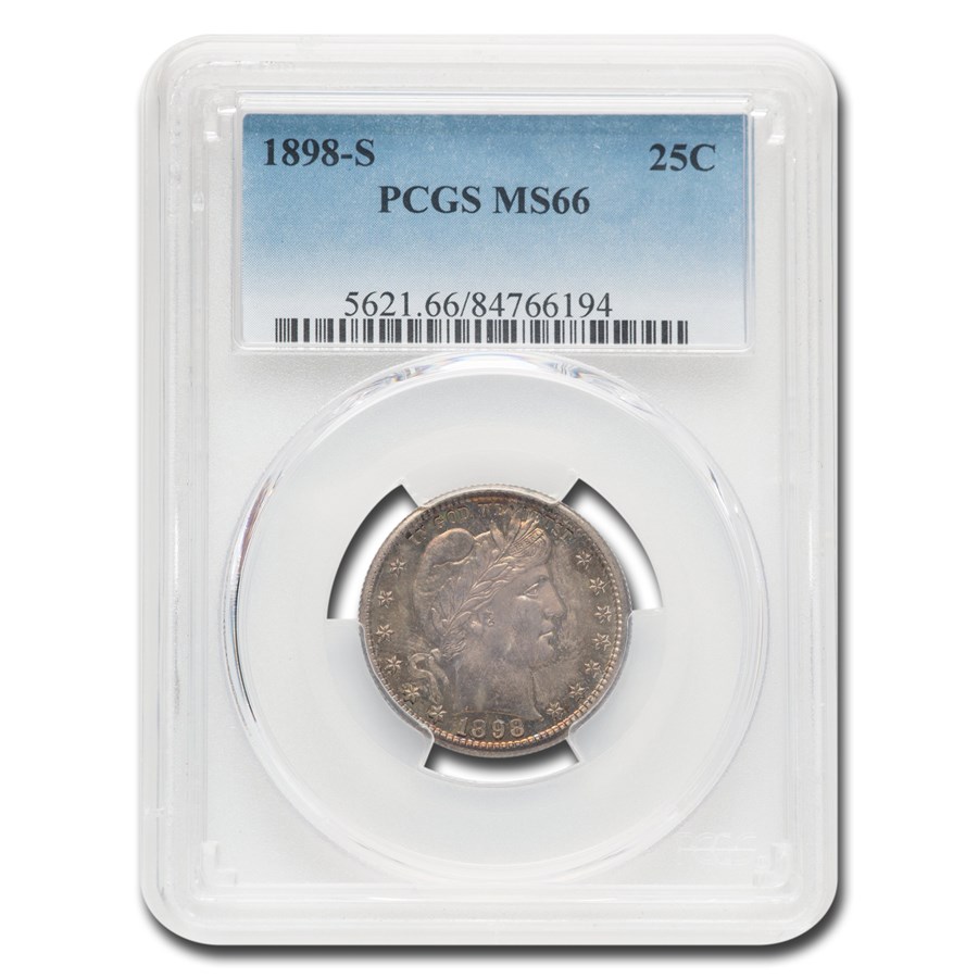 1898-S Barber Quarter MS-66 PCGS