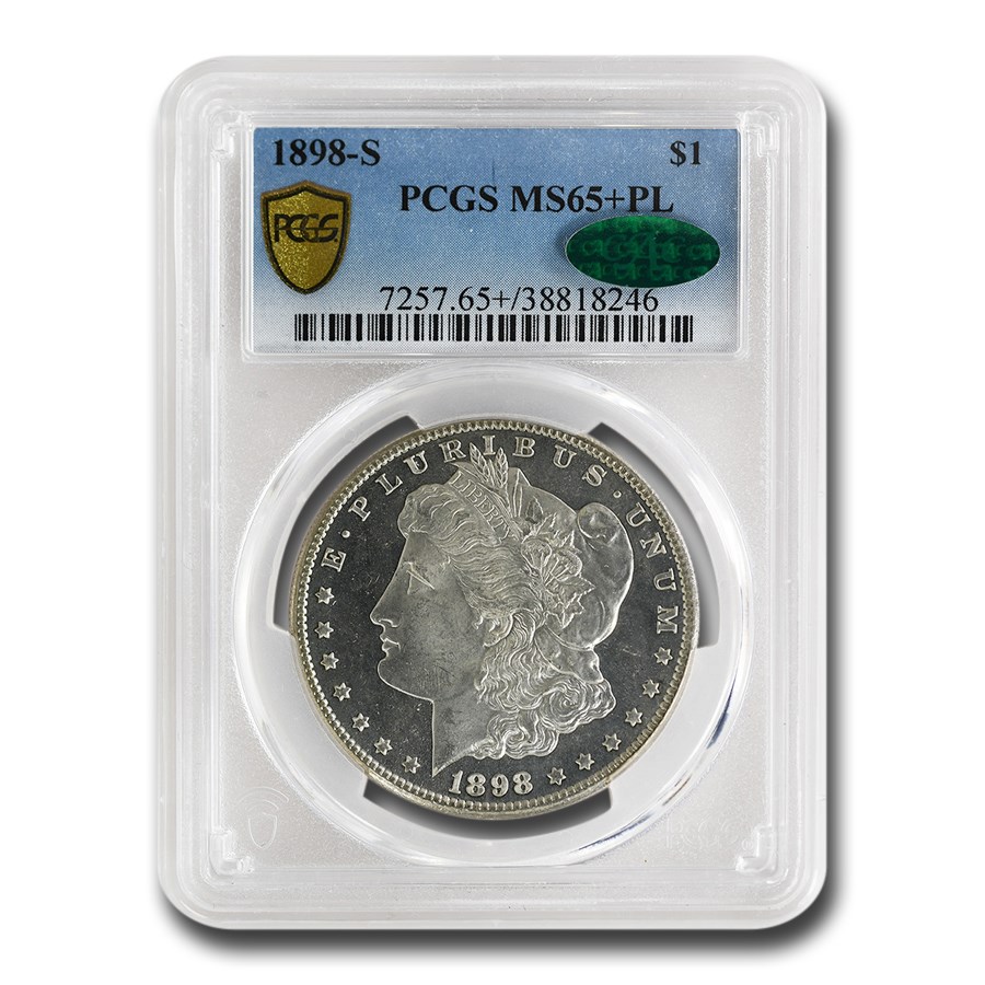 1898-S Morgan Dollar PL MS-65+ PCGS CAC