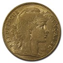 1899-1914 France Gold 10 Francs Rooster (AU)