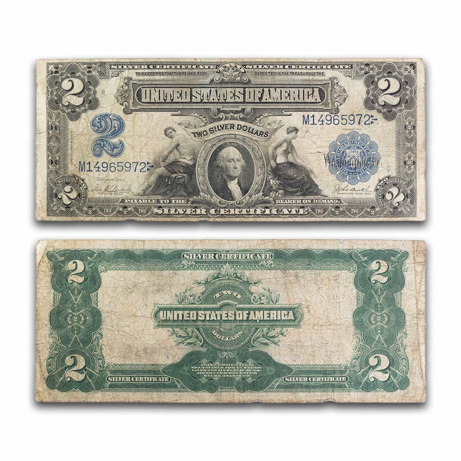 1899 $2.00 Silver Certificate George Washington Fine (Fr#255)