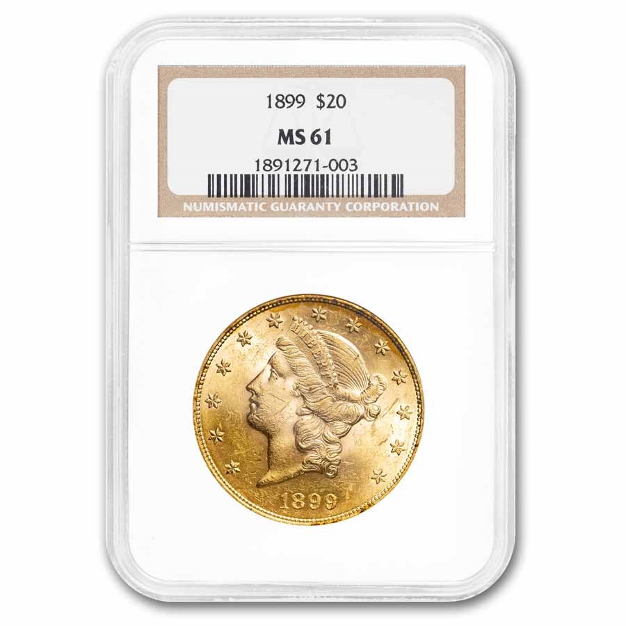 1899 $20 Liberty Gold Double Eagle MS-61 NGC