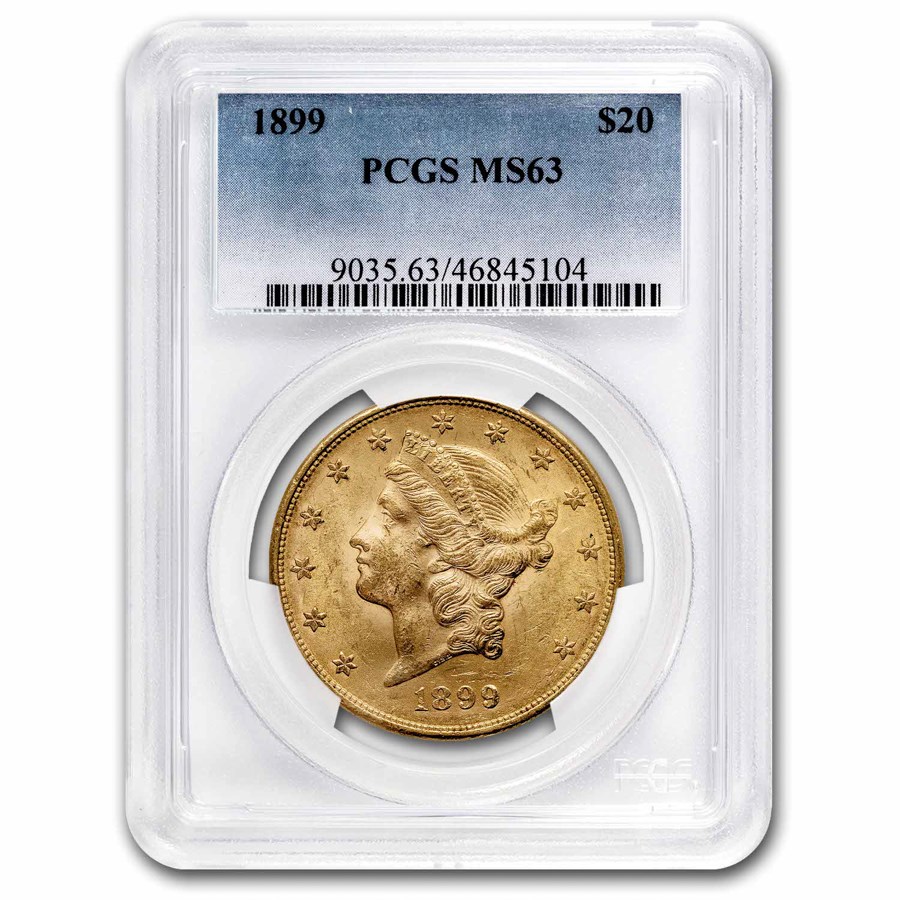 1899 $20 Liberty Gold Double Eagle MS-63 PCGS