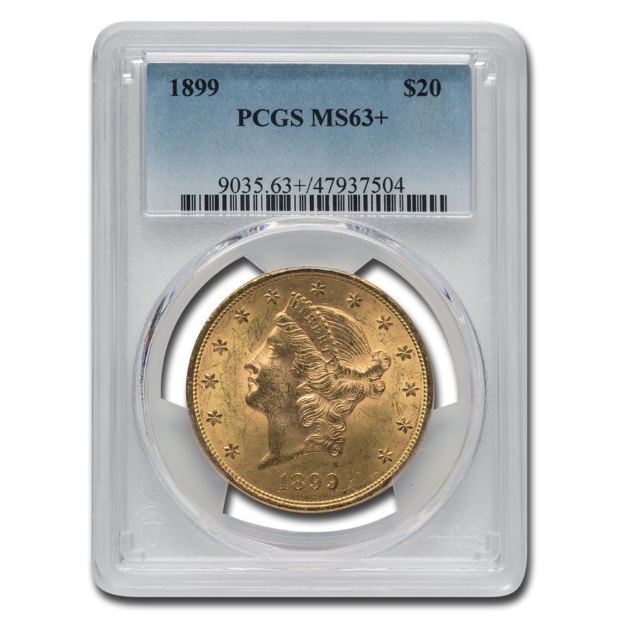 1899 $20 Liberty Gold Double Eagle MS-63+ PCGS