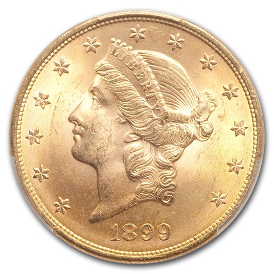 Buy 1899 $20 Liberty Gold Double Eagle MS-64+ PCGS CAC | APMEX