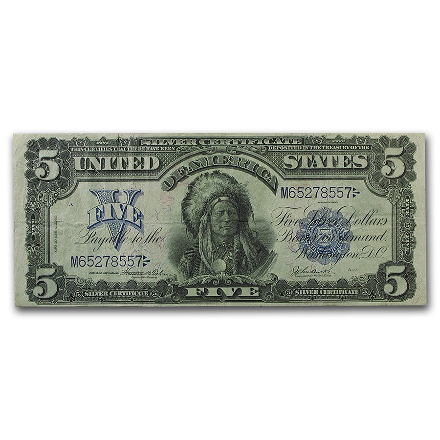 1899 $5.00 Silver Certificate Chief Running Antelope VF (Fr#278)