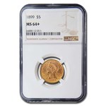 1899 $5 Liberty Gold Half Eagle MS-64+ NGC