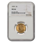 1899 $5 Liberty Gold Half Eagle MS-66 NGC