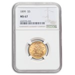 1899 $5 Liberty Gold Half Eagle MS-67 NGC