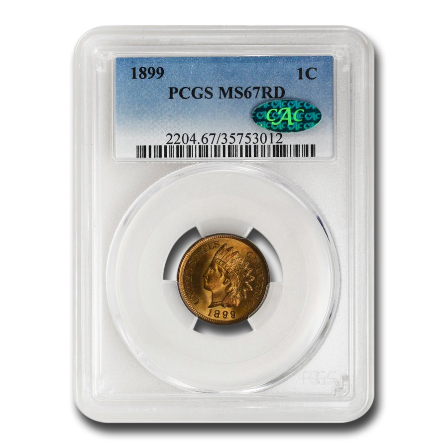 1899 Indian Head Cent MS-67 PCGS CAC (Red)