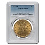 1899-S $20 Liberty Gold Double Eagle MS-63 PCGS