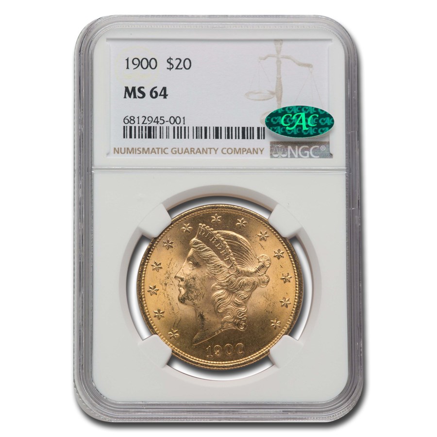 1900 $20 Liberty Gold Double Eagle MS-64 NGC CAC