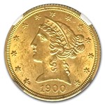 1900 $5 Liberty Gold Half Eagle MS-63 NGC