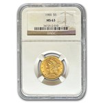 1900 $5 Liberty Gold Half Eagle MS-63 NGC