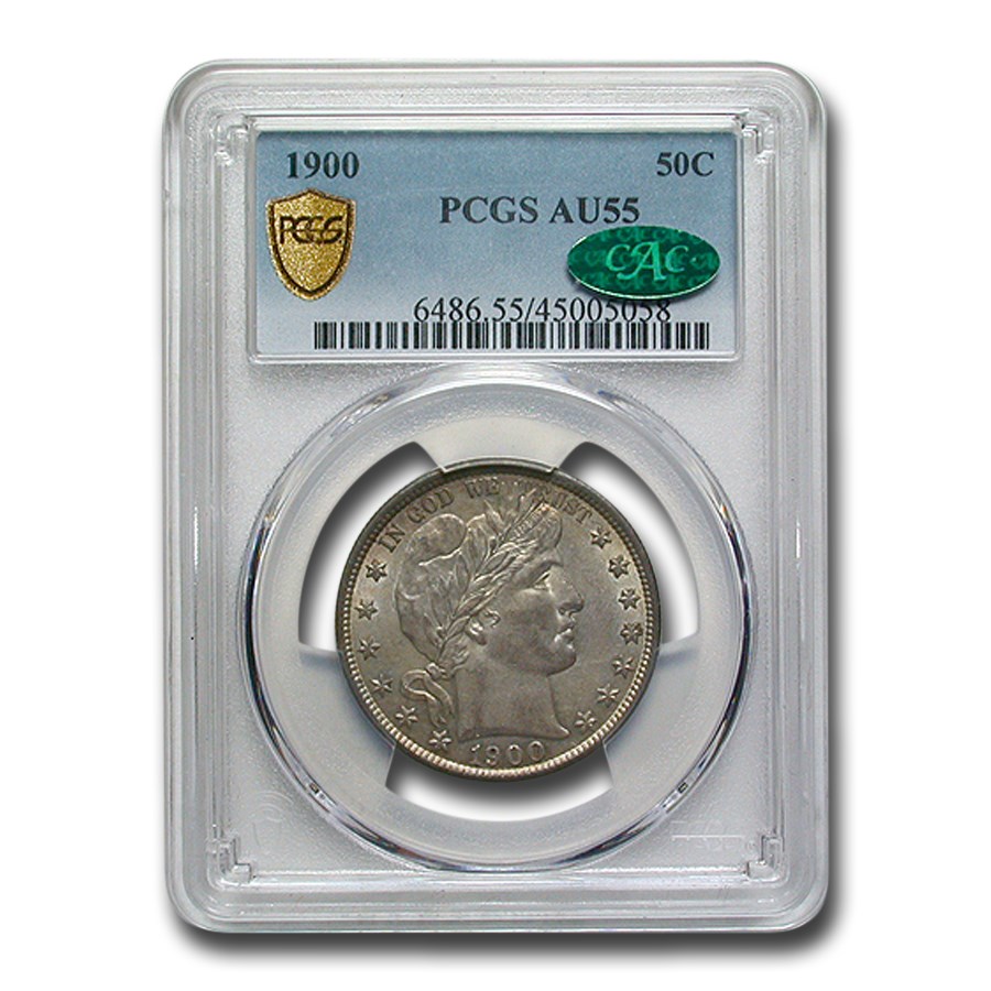 1900 Barber Half Dollar AU-55 PCGS CAC