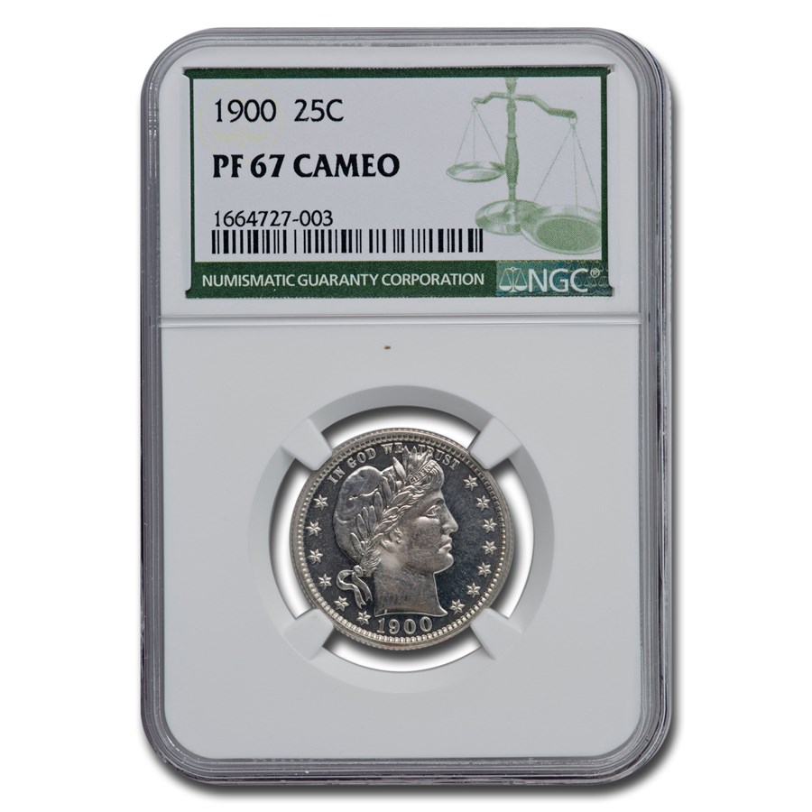 Buy 1900 Barber Quarter PF-67 Cameo NGC (Green Label) | APMEX