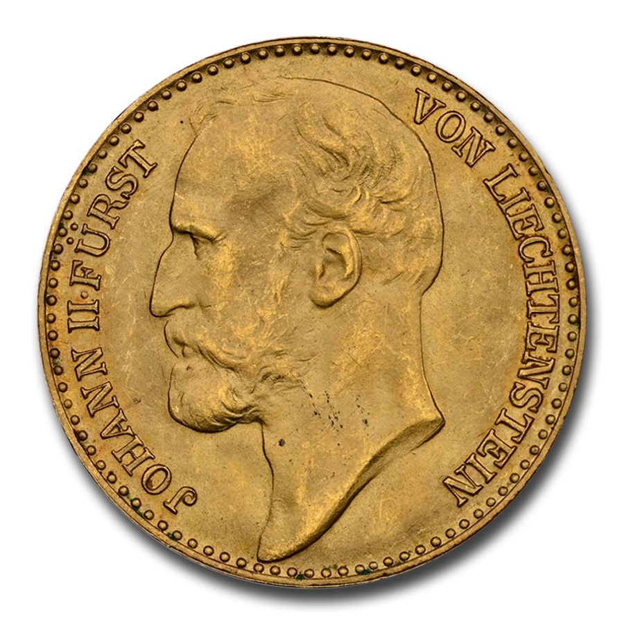 1900 Liechtenstein Gold 10 Kronen John II MS-65 NGC