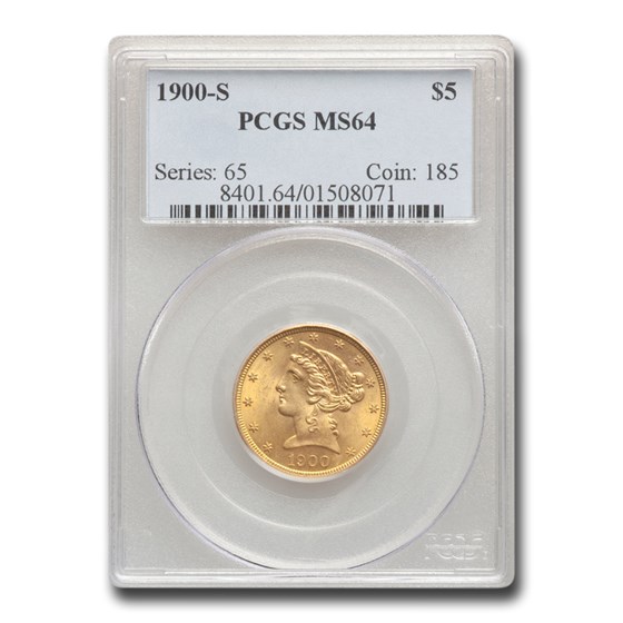 Buy 1900-S $5 Liberty Gold Half Eagle MS-64 PCGS | APMEX