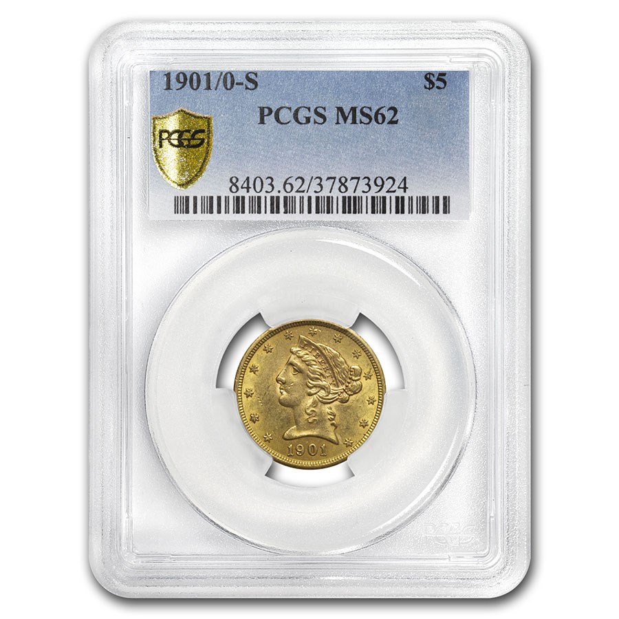 Buy 1901/0-S $5 Liberty Gold Half Eagle MS-62 PCGS | APMEX