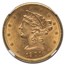 1901/0-S $5 Liberty Gold Half Eagle MS-63 NGC (FS-006)