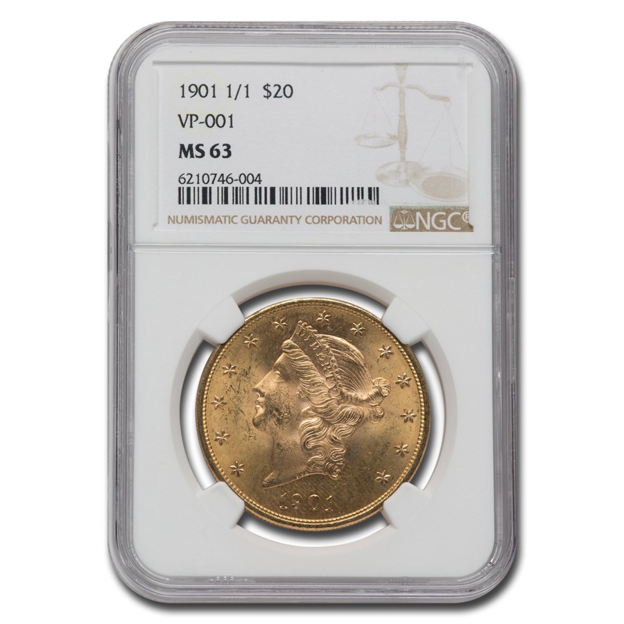 1901 1/1 $20 Liberty Gold Double Eagle MS-63 NGC (VP-001)