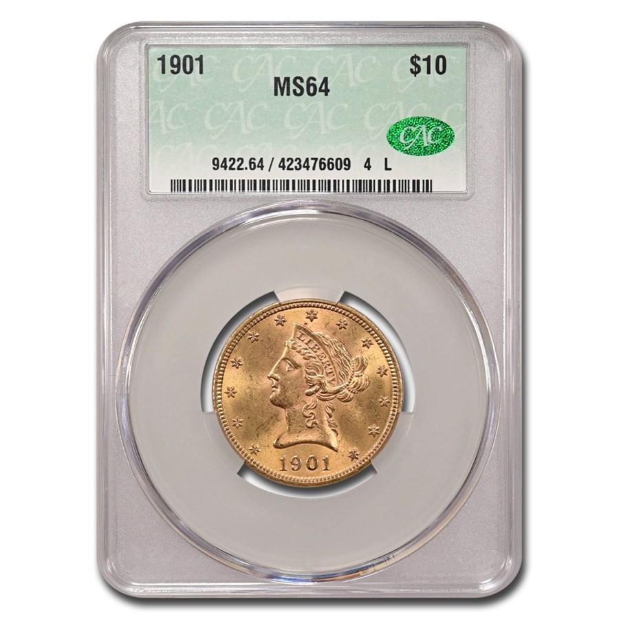 1901 $10 Liberty Gold Eagle MS-64 CACG