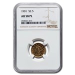 1901 $2.50 Liberty Gold Quarter Eagle AU-58 NGC (PL)