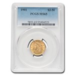 1901 $2.50 Liberty Gold Quarter Eagle MS-65 PCGS