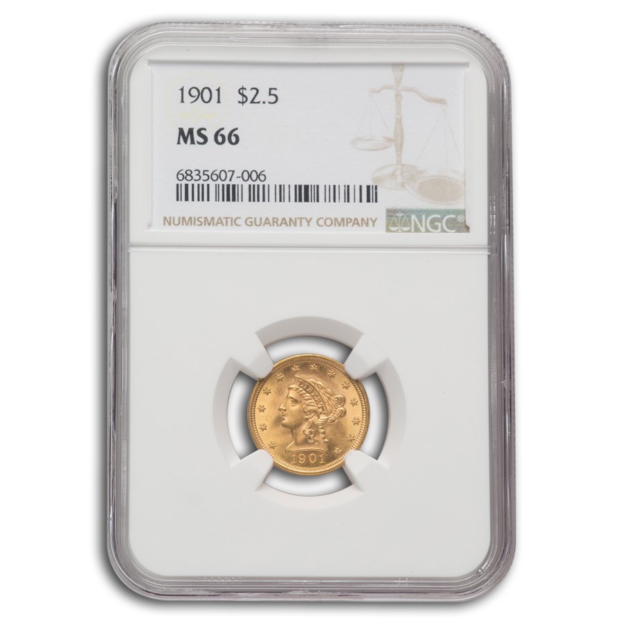 1901 $2.50 Liberty Gold Quarter Eagle MS-66 NGC