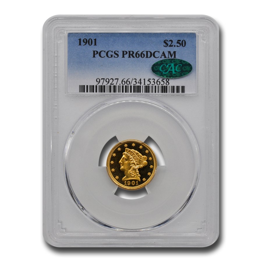 1901 $2.50 Liberty Gold Quarter Eagle PR-66 DCAM PCGS CAC