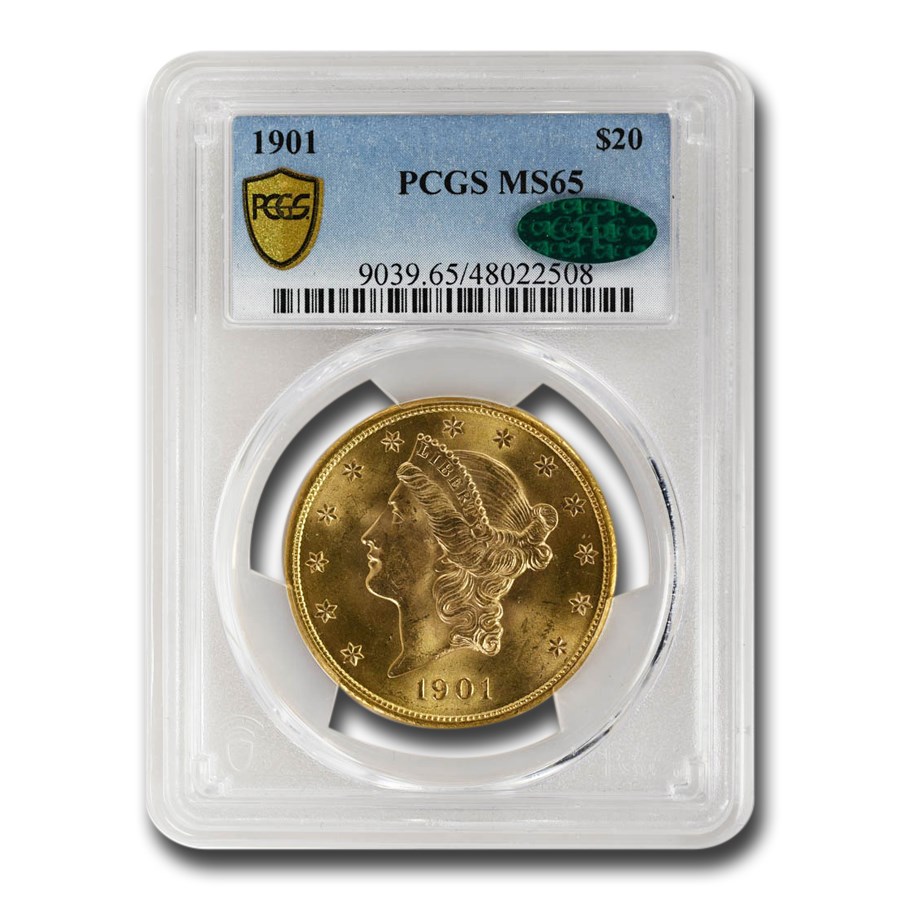 1901 $20 Liberty Gold Double Eagle MS-65 PCGS CAC