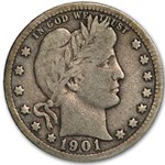 1901 Barber Quarter Fine